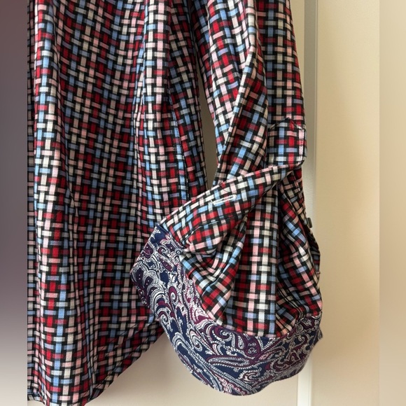 Robert Graham Shirt Men’s Medium Casual Button Down Plaid Paisley Print - Picture 12 of 13